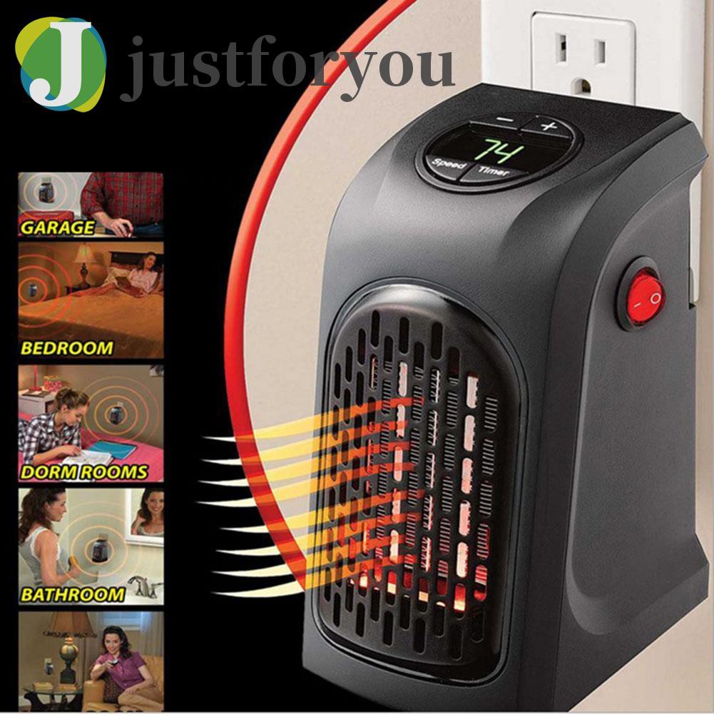 Justforyou Portable Wall-Outlet Handy Fan Heater Warm Air Blower Electric Radiator