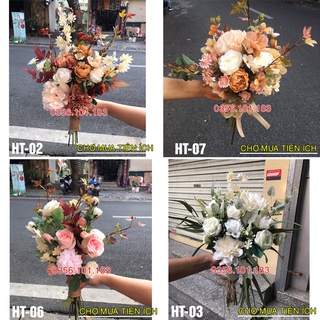 Hoa Cưới Cầm Tay Cô Dâu bó đẹp Tự Nhiên Vintage