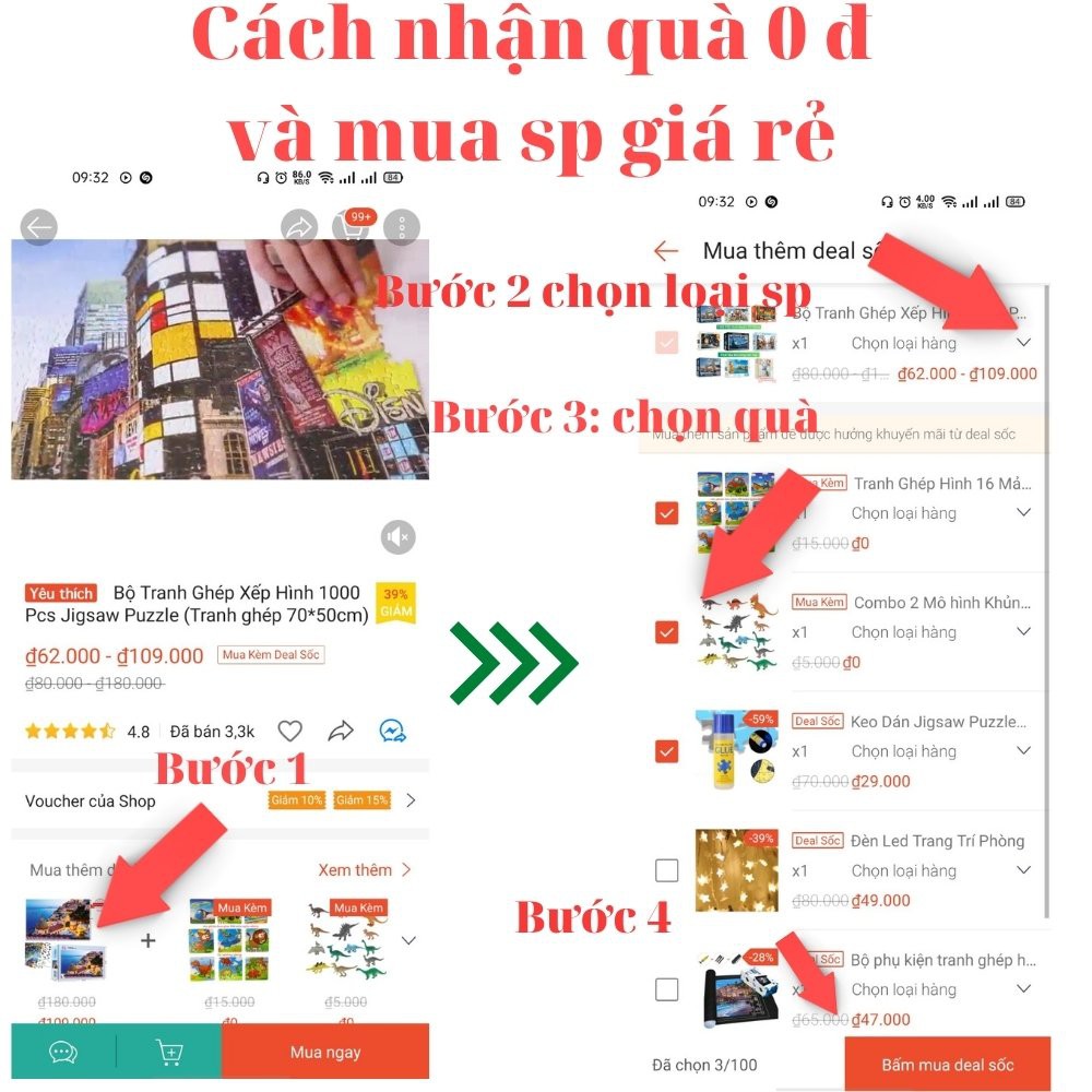 Bộ Tranh Ghép Xếp Hình 1000 Chi Tiết Time Square Thú Vị Cao Cấp