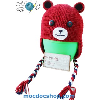 Nón len gấu cho bé