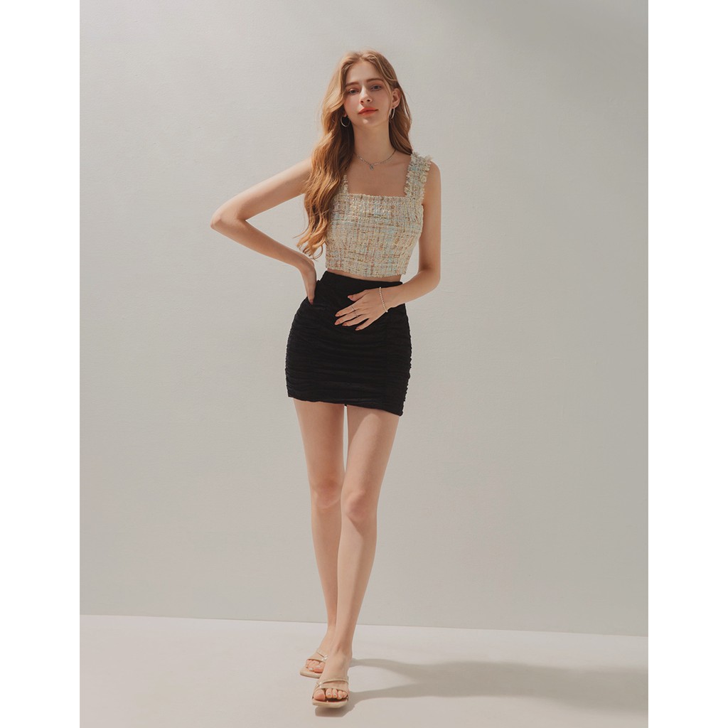 Áo croptop không tay vải tweed nữ Air Space 2120121022 | BigBuy360 - bigbuy360.vn