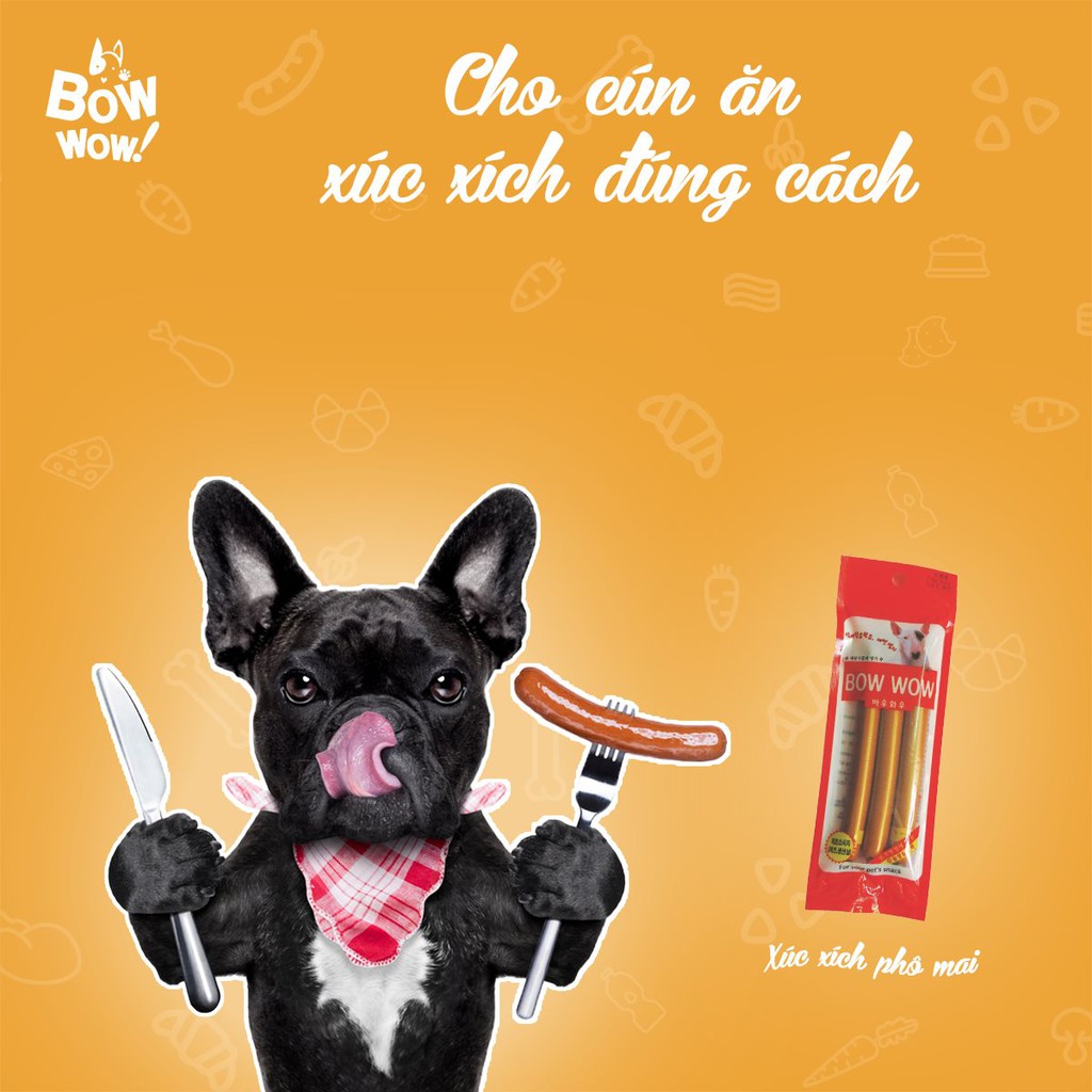 Xúc xích phô mai Bowwow cho chó - BÁNH THƯỞNG CHO BOSS 50G