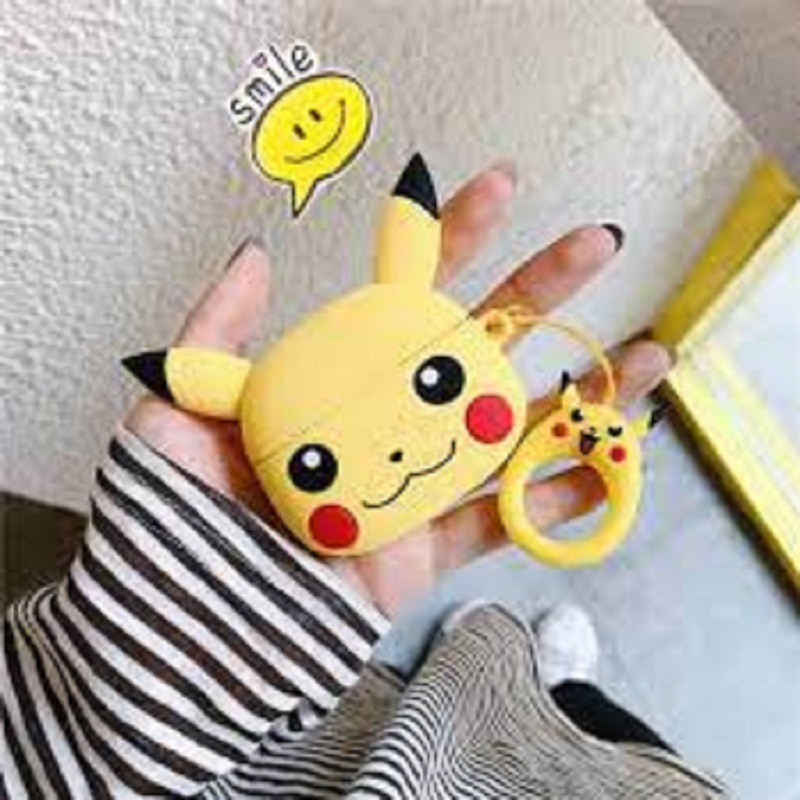 Airpods Case ⚡ Freeship ⚡ MẶT PIKACHU - Case Tai Nghe Không Dây Airpods 1/ 2/ Pro/ i12 -Tuancase