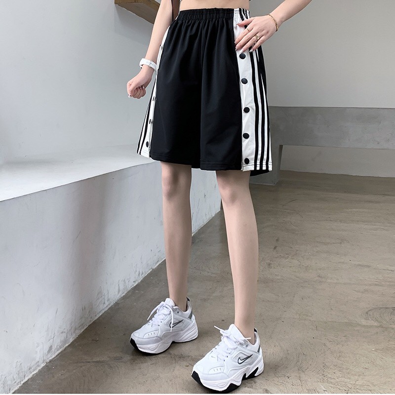 Quần short cúc bấm ống rộng dáng lửng unisex thời trang Hàn Quốc n7official | BigBuy360 - bigbuy360.vn