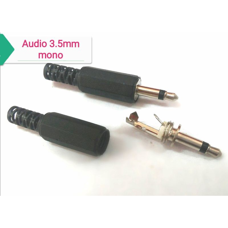 2 chiếc Jack Audio đầu nối dây 3.5mm mono 1 kênh