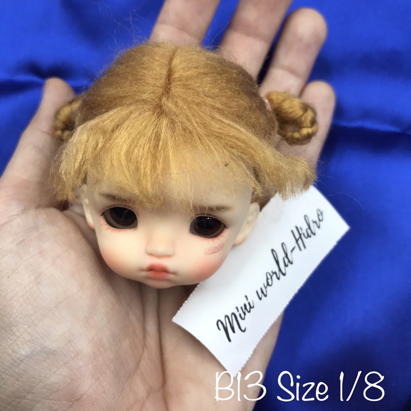 Wig len Tóc giả dành cho búp bê BJD Size 1/8, Baboliy, Amy handmade.