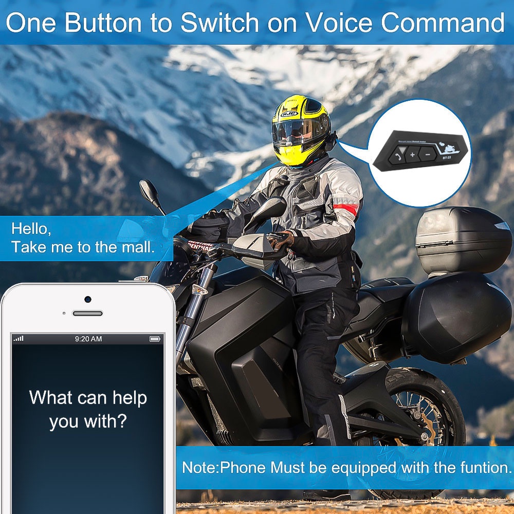 Tai Nghe Bluetooth 5.0 Bt22 Không Dây Gắn Mũ Bảo Hiểm Xe Mô Tô Mp3 Với Chip CSR Chip
