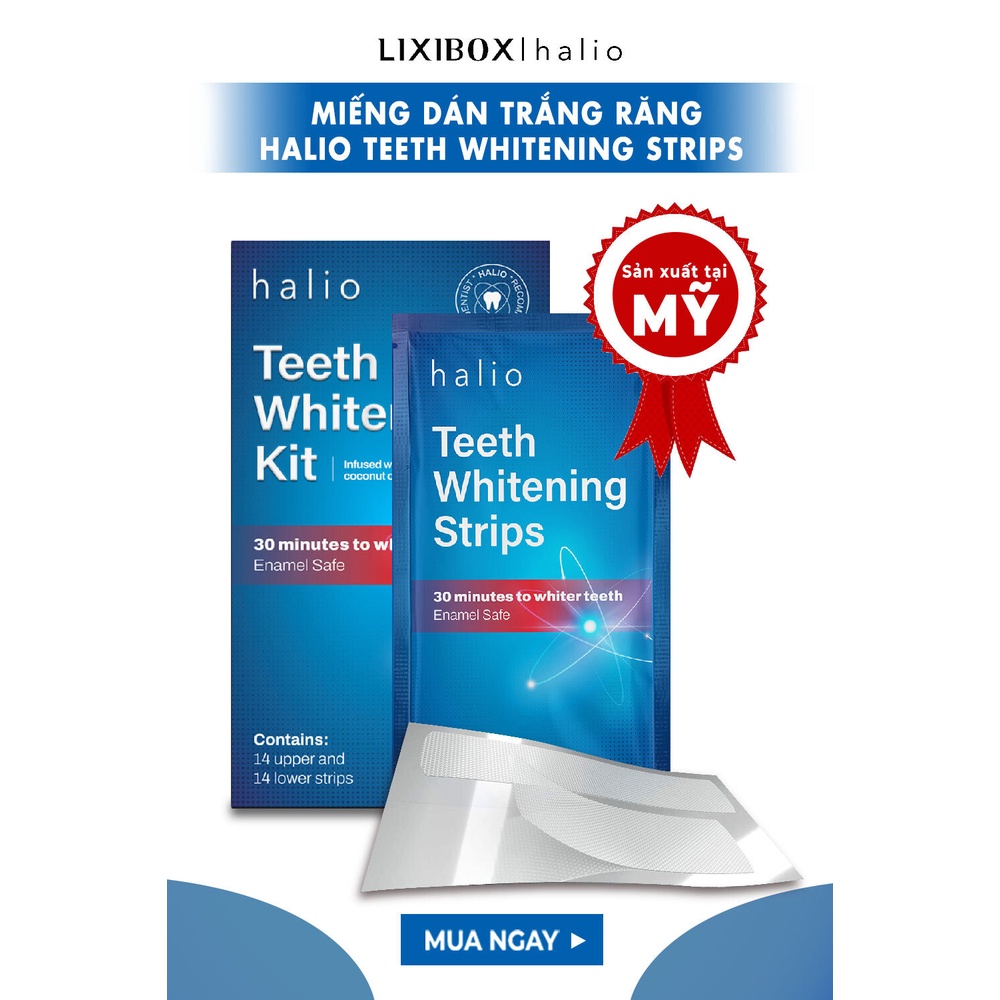 Set 7 Miếng Dán Trắng Răng Không Ê Buốt Halio Teeth Whitening Strip