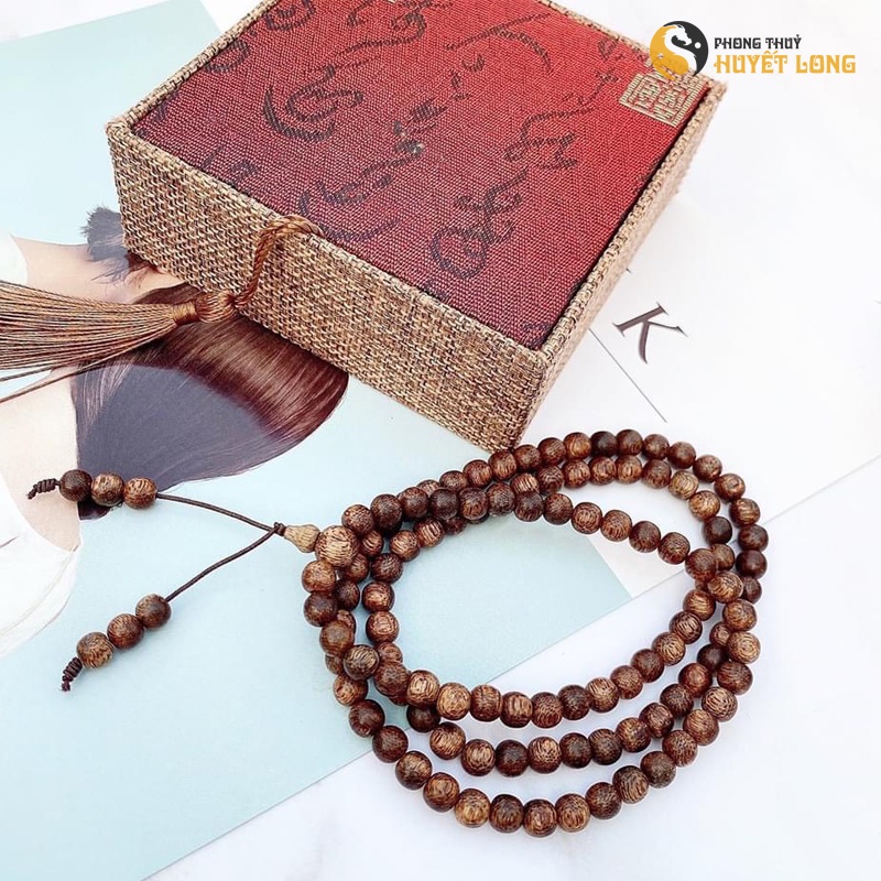 Vòng Tay Trầm Hương Chuỗi Tràng Hạt 108 6mm 8mm Trầm Tốc Rừng Tự Nhiên Mang Lại Tài Lộc, May Mắn, Bình An