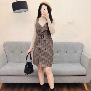 Set Yếm dạ tweed mix áo