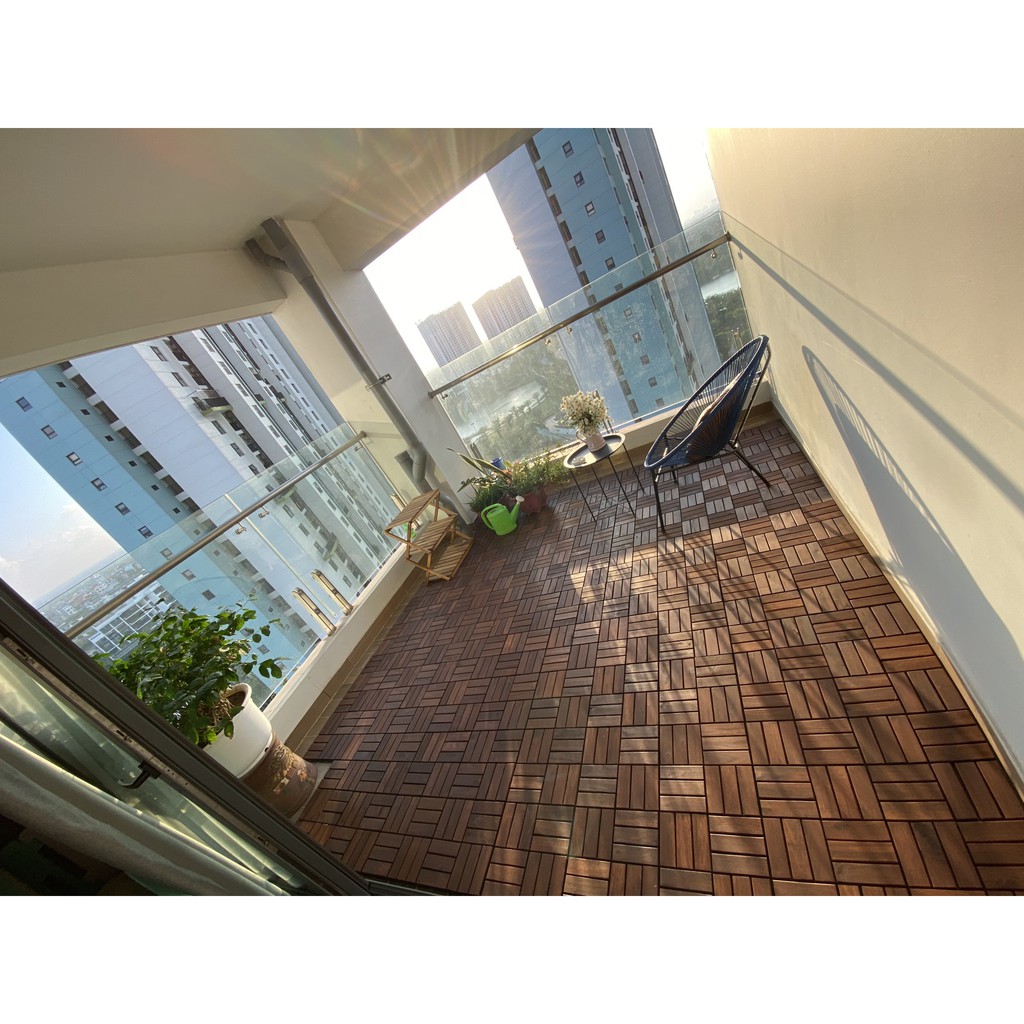 💥SALE SỐC💥COMBO 10 Vỉ GỖ TỰ NHIÊN NGOÀI TRỜI - SÀN GỖ TỰ LẮP RÁP-VỈ GỖ LÓT SÀN BAN CÔNG-MIẾNG GỖ VỈ NHỰA LÓT SÀN