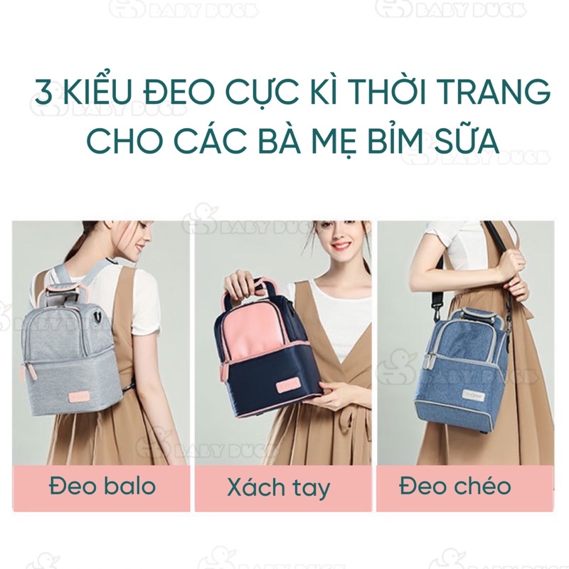 Balo bỉm sữa/balo giữ nhiệt VCOOL cho mẹ