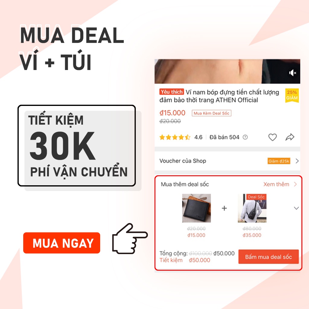 Ví nam bóp đựng tiền chất lượng đảm bảo thời trang ATHEN Official
