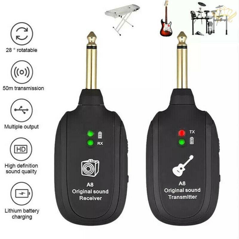 Bộ Thu Phát Tín Hiệu Không Dây A8 UHF 730mhz Phạm Vi 50M Cho Đàn Guitar Điện/Violin/Violin