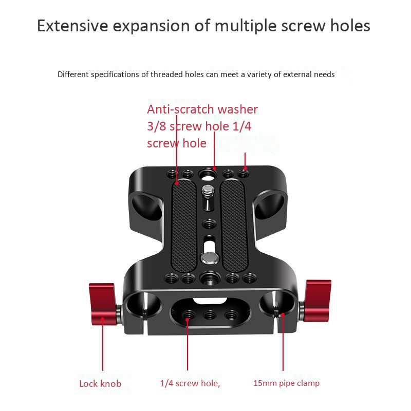 Multifunction Camera Base Plate with Rod Rail Clamp for Dslr Camera N7VN