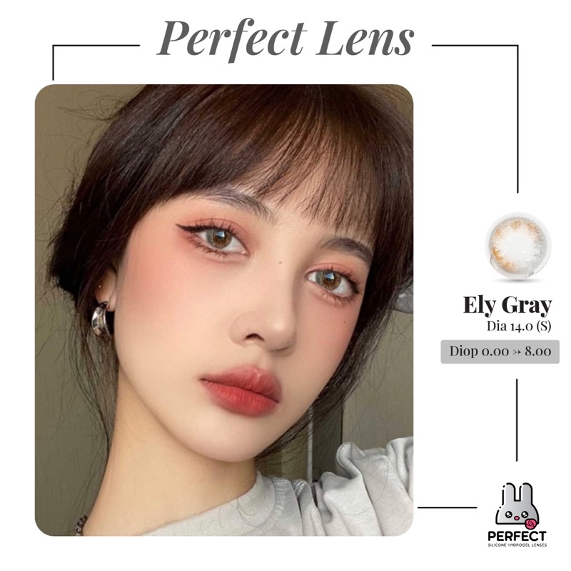 Lens Mắt , Kính Áp Tròng ELY GRAY Có Độ Cận và Không Độ , DIA 14.0 ,Cho Mắt Nhạy Cảm Giá Sale