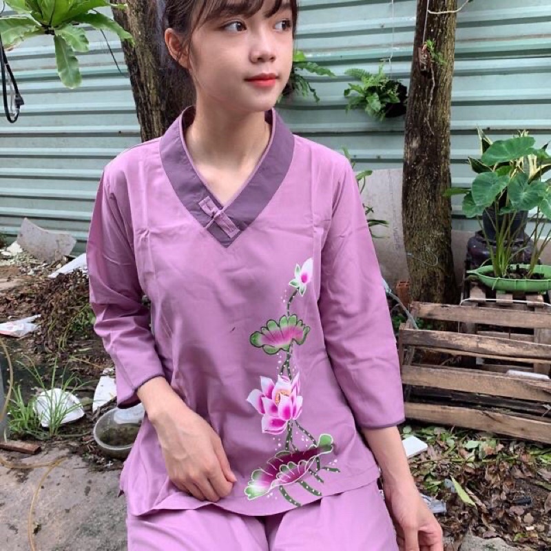 Đồ Lam Đi Chùa✅✅ Tim Bầu in ✅✅ đồ đi chùa 🌸đồ bộ