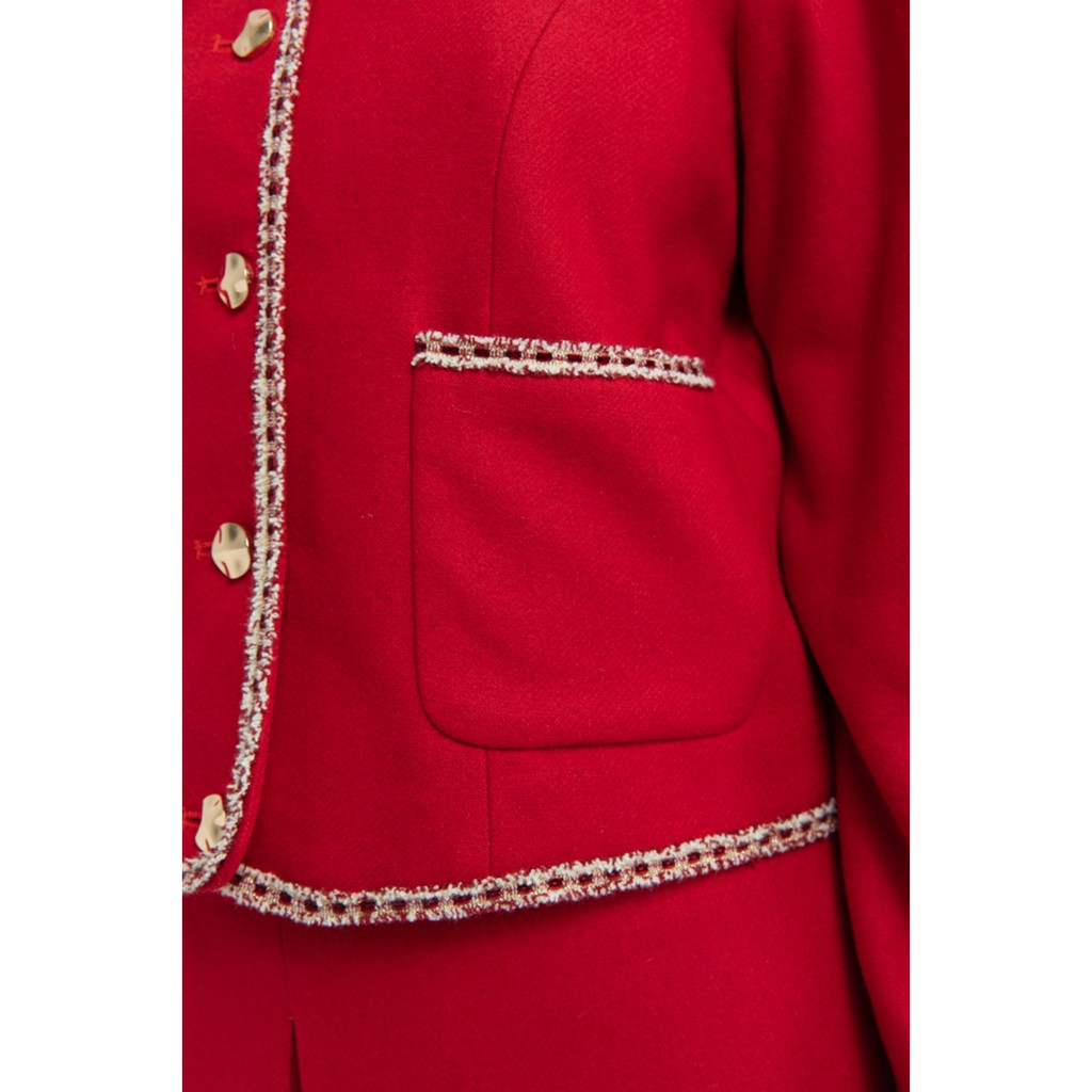 [Mã WABRSB55 giảm 12% đơn 250K] Áo khoác dạ viền trắng nữ IVY moda MS 67M6045