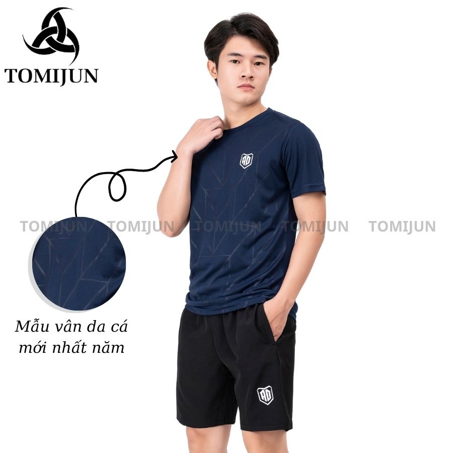 Đồ Bộ Quần Áo Thể Thao Nam Mùa Hè Chất Thun Lạnh Co Giãn 4 Chiều 5 Màu Đa Dạng, Trẻ Trung TOMIJUN