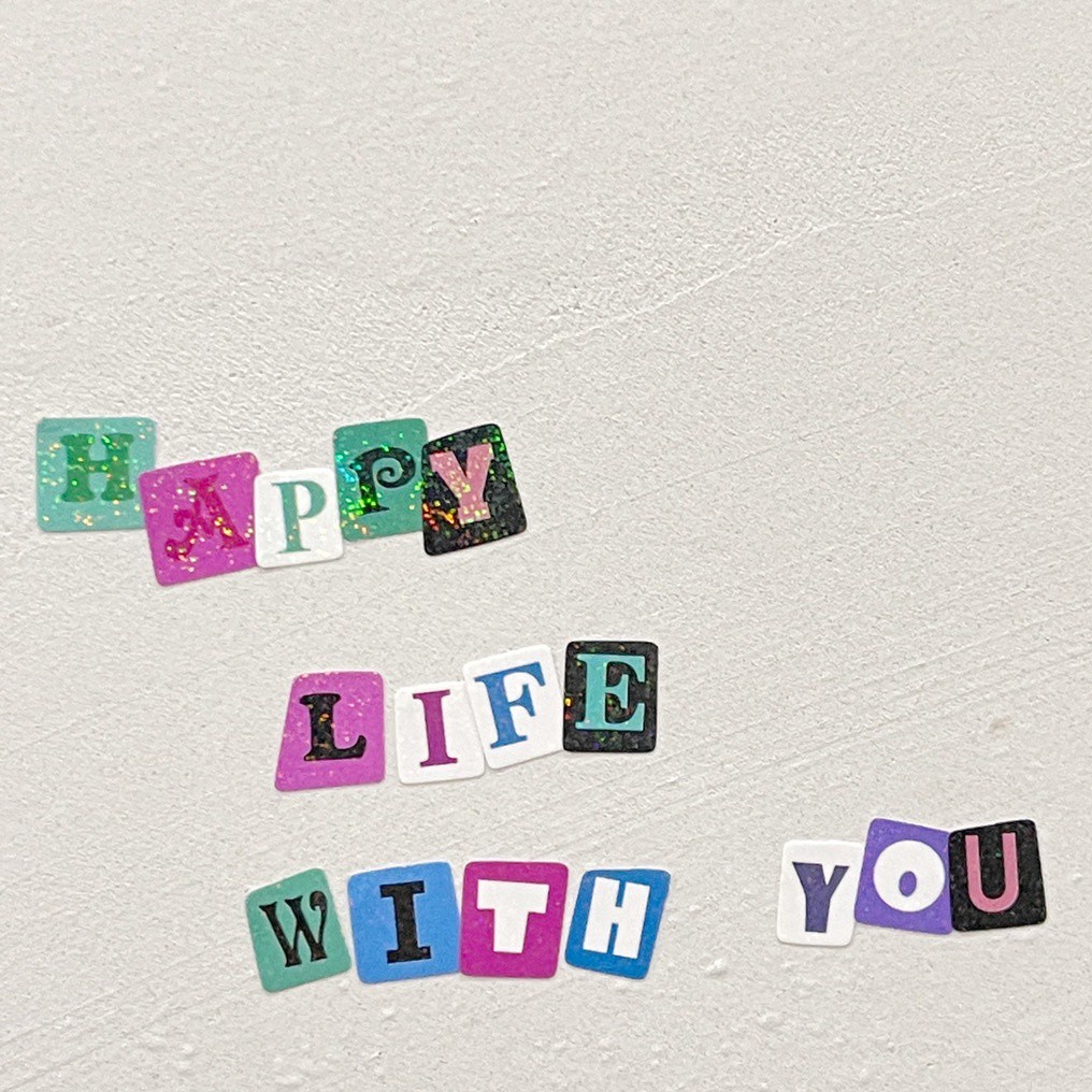 Miếng Dán Trang Trí Họa Tiết Chữ Màu Laser Độc Đáo