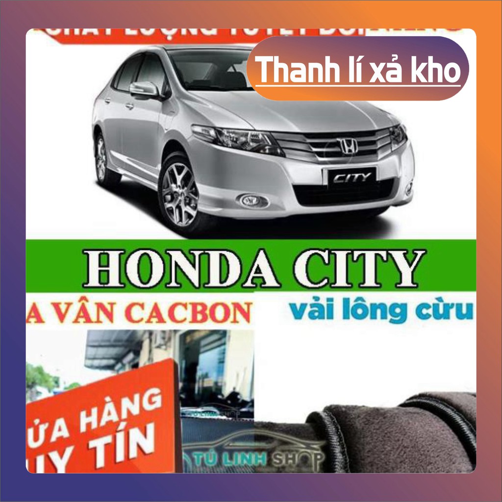 Thảm Taplo Xe HONDA CITY Da Carbon 3 Lớp Hoặc Nhung Lông Cừu Hàng Loại 1 -FREE SHIP