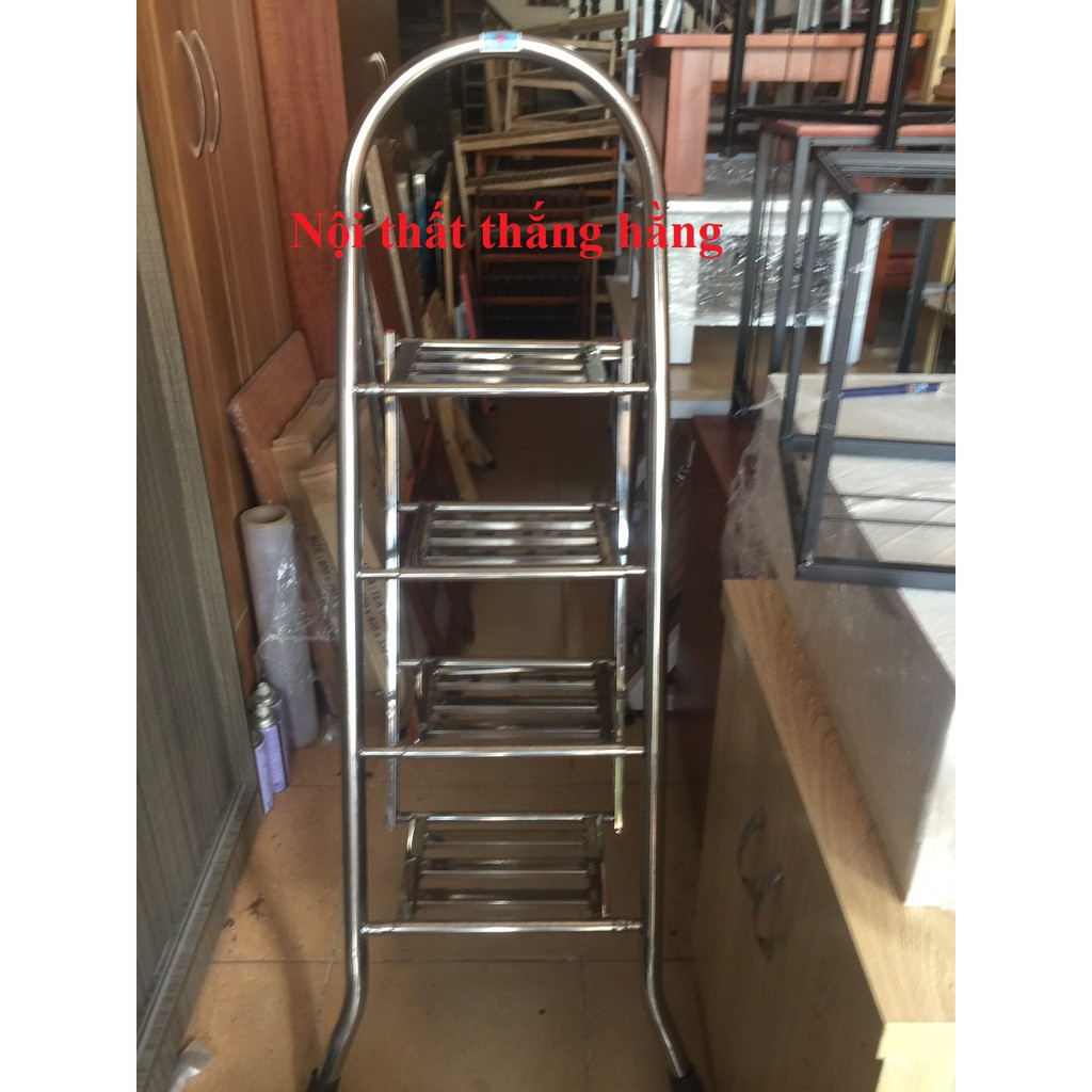 Thang inox  bậc gấp gọn