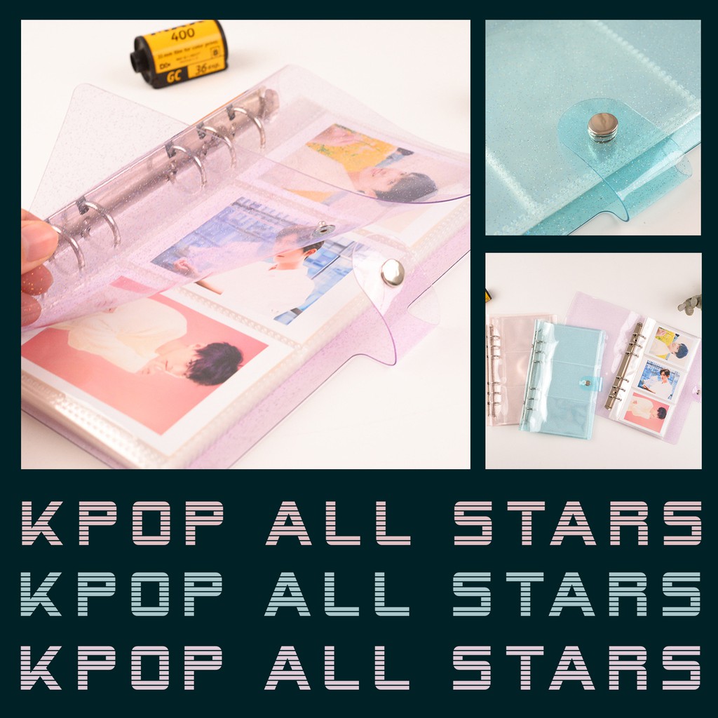 BINDER ĐỰNG CARD- BÌA DẺO GLITTER BLING BLING đựng card KPOP ALL STARS- BDA5SHEET3