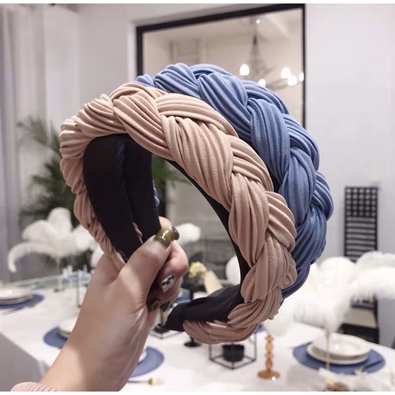 Băng đô cài tóc bện thắt bím, bờm tóc phong cách Hàn Quốc cho nữ đẹp cao cấp sang trọng