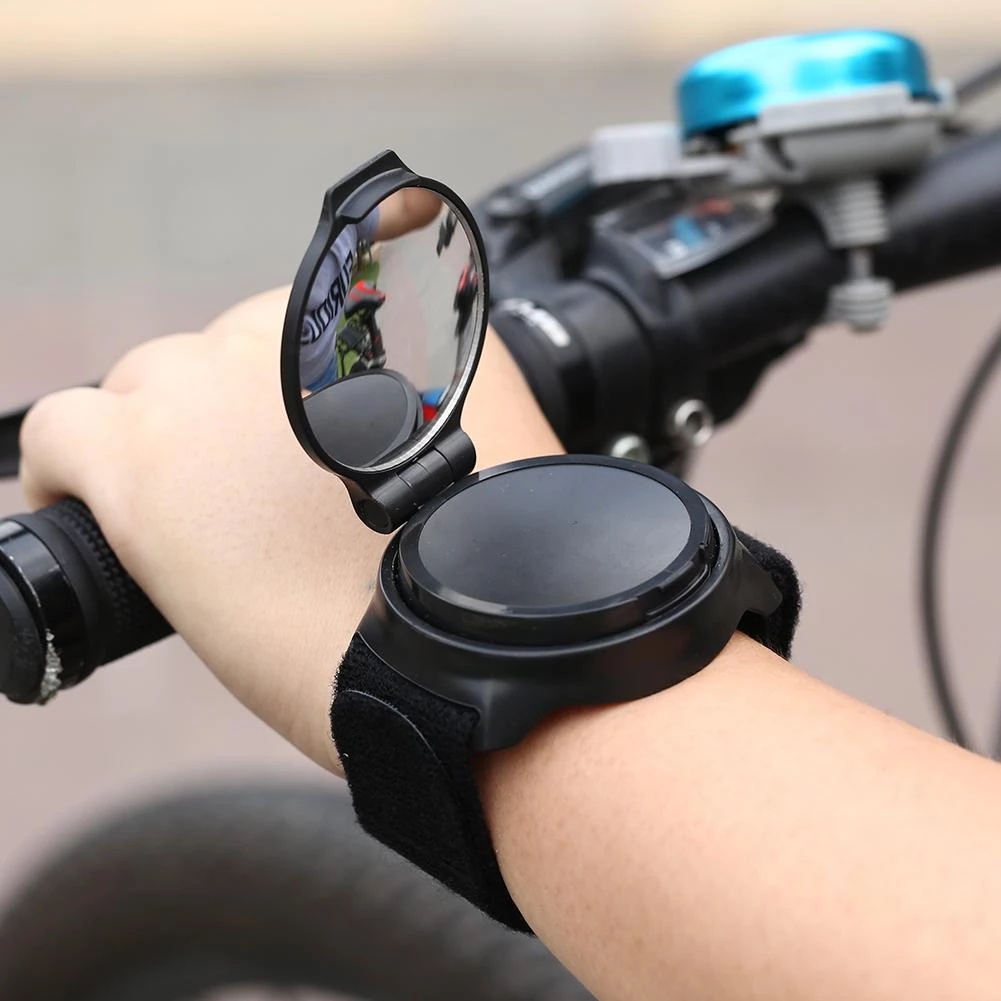 Gương Chiếu Hậu Đeo Cổ Tay/Gương Chiếu Hậu Phản Quang/Có Thể Điều Chỉnh 360 Độ° Phụ Kiện Quay Trong Suốt Chuyên Dụng Cho Xe Đạp MTB