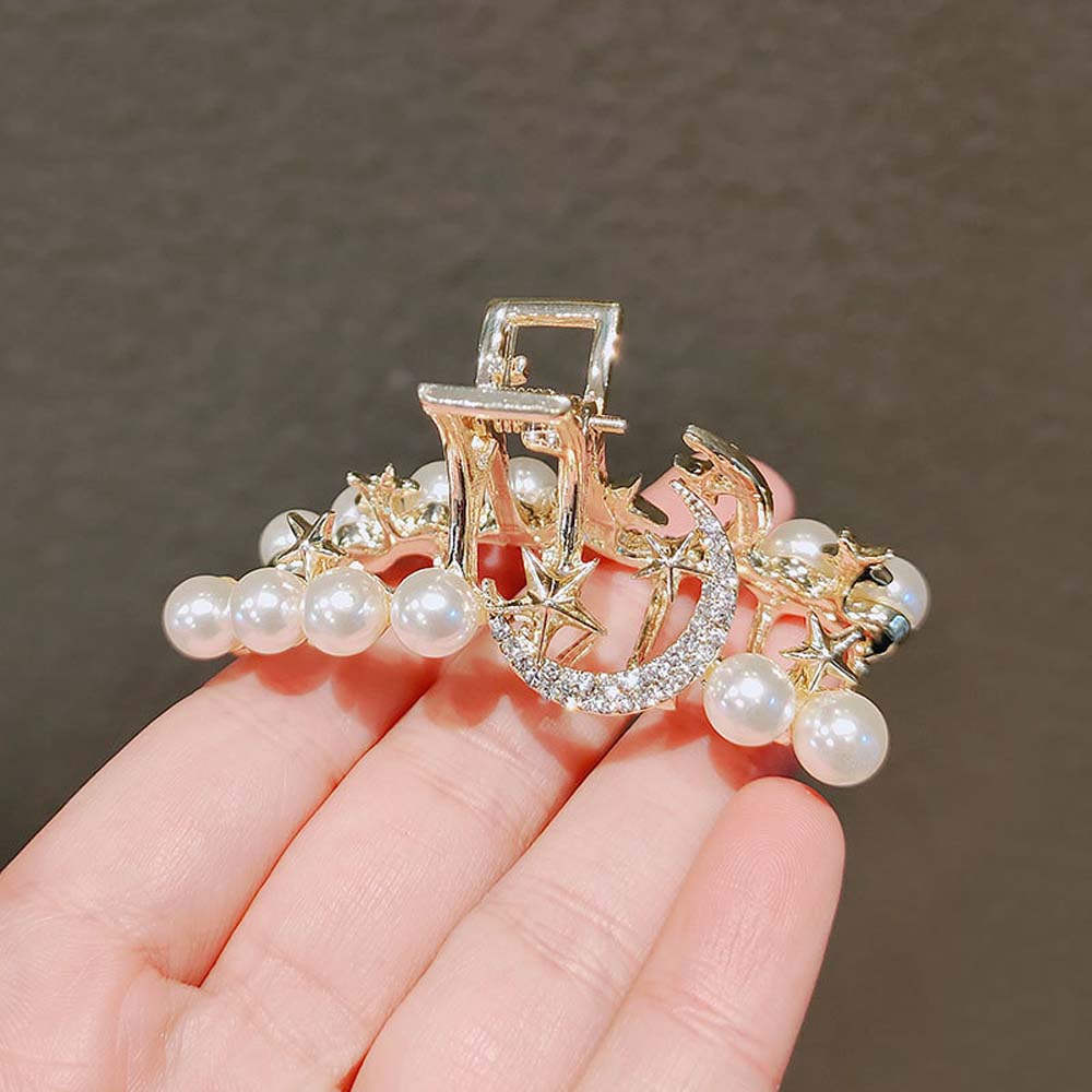 Kẹp Tóc Hình Mặt Trăng Đính Ngọc Trai Giả Thời Trang Cho Nữ