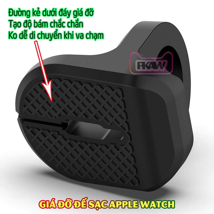 Giá đỡ đế sạc cho đồng hồ thông minh Apple Watch 7/6/5/4/3/2/1 silicon hình quả trứng - Trắng