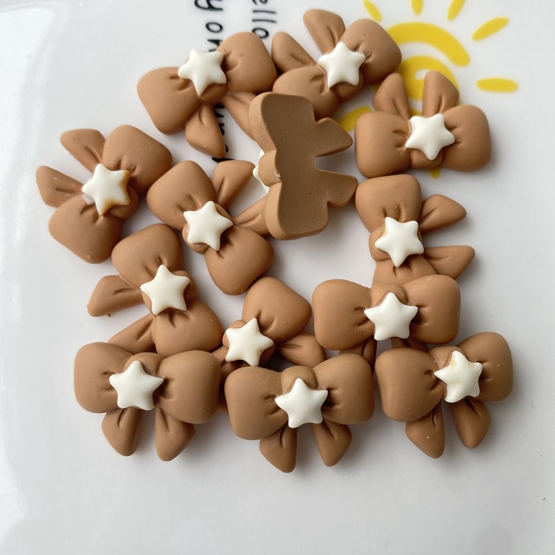 10pcs Phụ Kiện Trang Trí Ốp Điện Thoại Bằng Nhựa Hình Hoa Thắt Nơ Diy