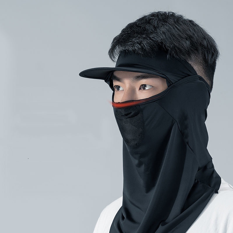 Mặt Nạ Chống Nắng Toàn Diện Bằng Lụa Mát Thoáng Khí Có Mũ Trùm Đầu