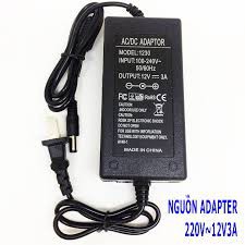 Nguồn Apater 12V3A-36W,Nguồn 12V,Nguồn Camera ,Nguồn Nhựa Loai Tốt