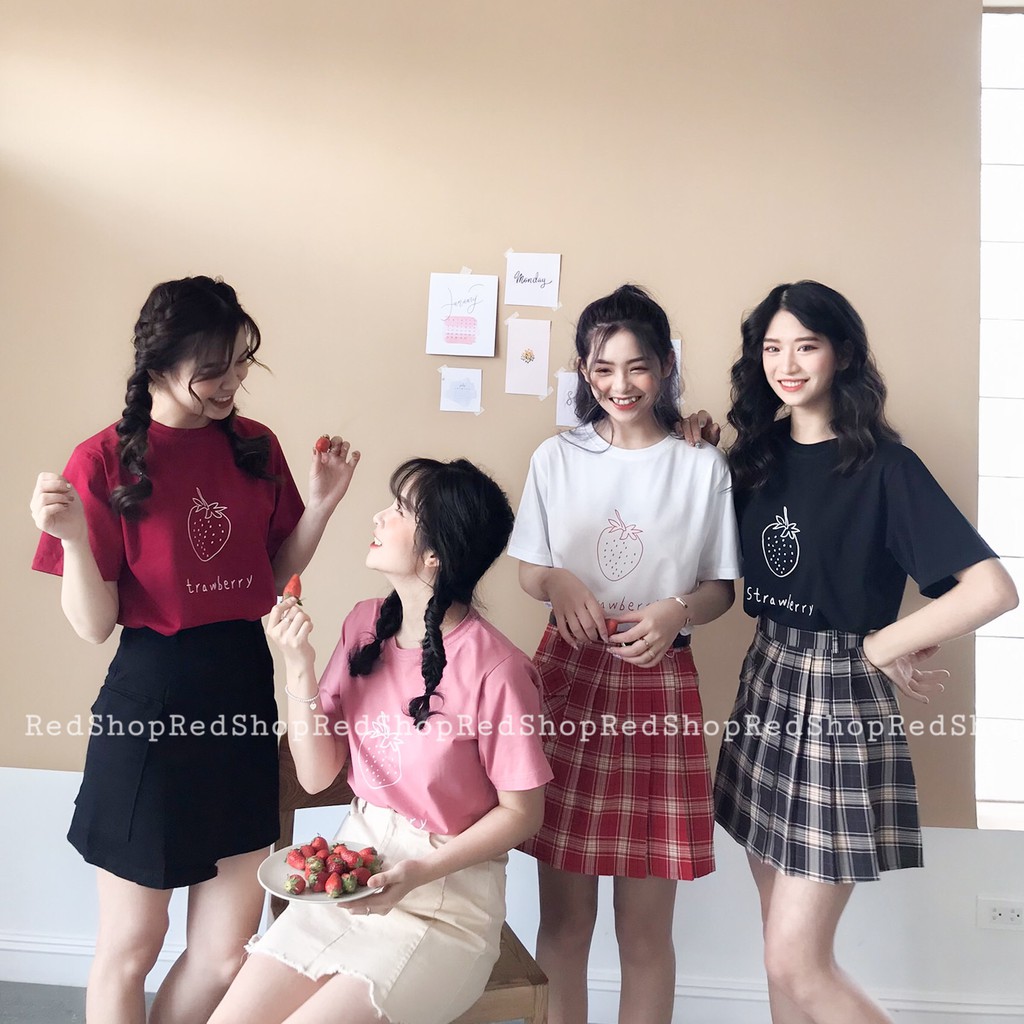 Áo Thun Nhóm Nam Nữ Nhiều Màu Tay Ngắn Cổ Tròn Nhiều Hoạt Tiết Vải Cotton Cao Cấp REDSHOP | BigBuy360 - bigbuy360.vn