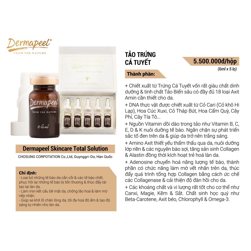 H04 Vi Kim Tảo Biển Dermapeel Trứng Cá Tuyết Hàn Quốc - Serum Peel Da Phục Hồi Da Mụn Tiêu Chuẩn Spa