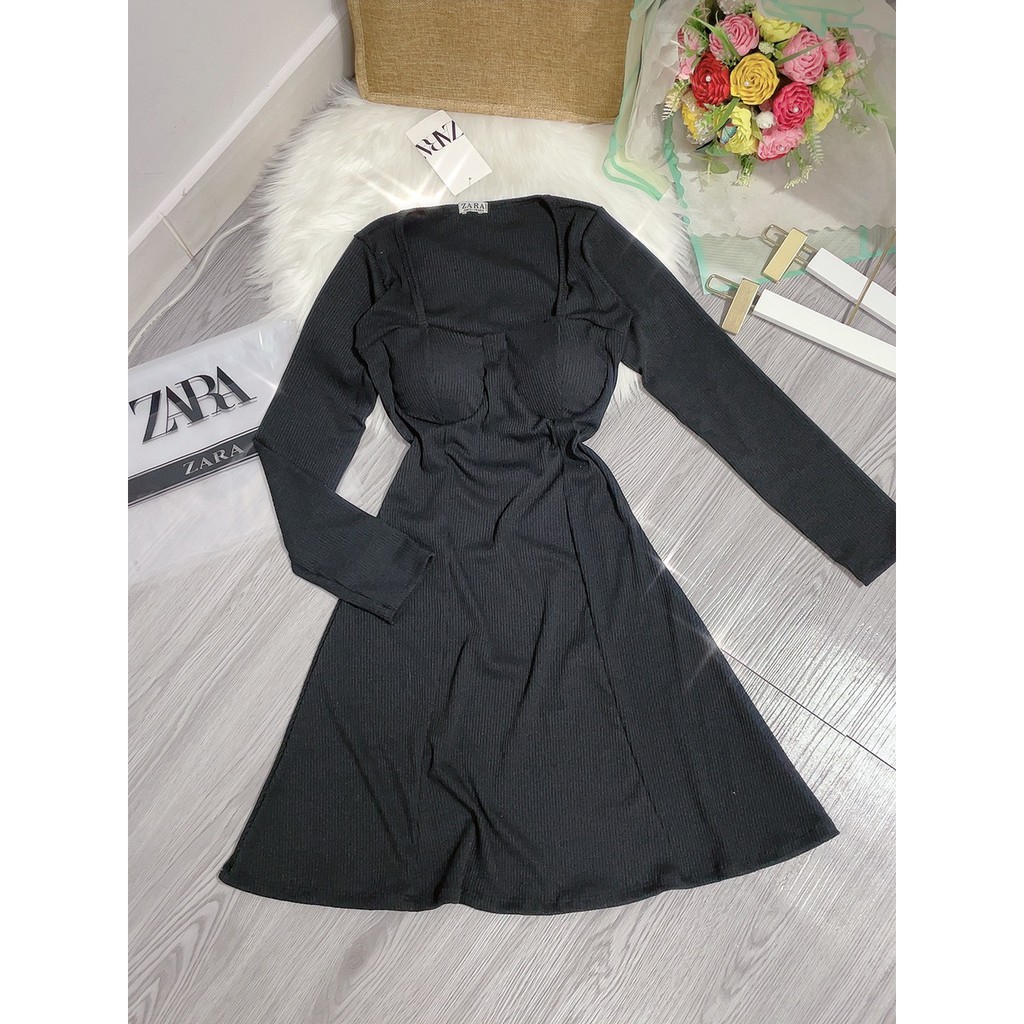 [Mã FAMARAL1 giảm 10K đơn 50K] Đầm Cúp Ngực Dáng Xoè Tay Dài Hot Girl | BigBuy360 - bigbuy360.vn