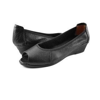 Giày cao gót đế xuồng hở mũi 3cm da bò thật siêu mềm 3P32D