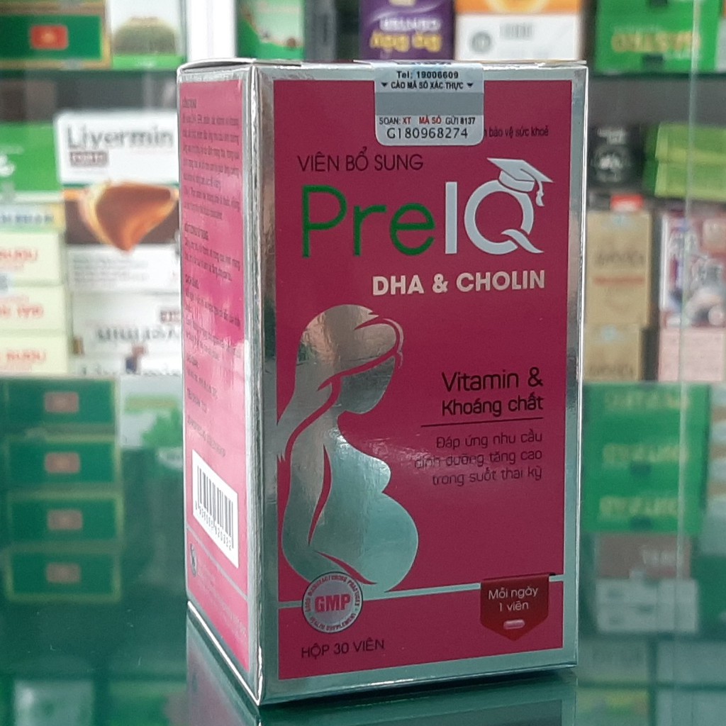 Viên bầu PreIQ DHA &amp; Cholin – Hỗ trợ bổ sung dưỡng chất cho mẹ bầu (Hộp 30 viên)