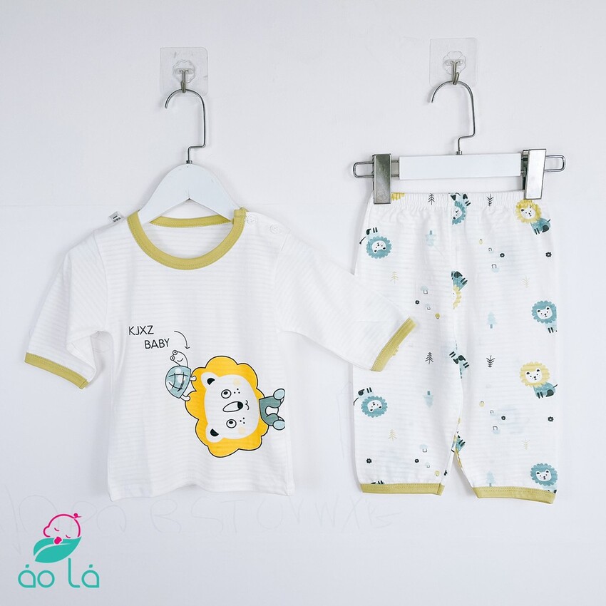 Bộ lửng dài cho bé gái, bé trai vải cotton tăm tre Áo Lá Homewear, đồ ngủ cho bé