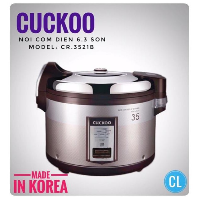 [Chính Hãng] Nồi Cơm Điện Công Nghiệp Cuckoo Hàn Quốc 6,3Lit CR3521 BH 2Nam