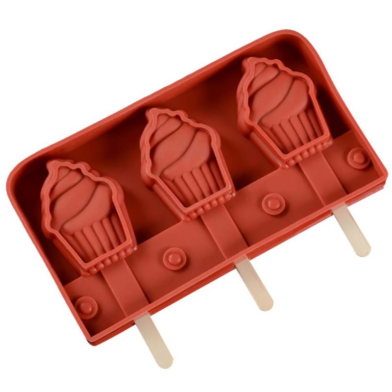 Khuôn Silicone Làm Kem 3 Ngăn Tiện Lợi