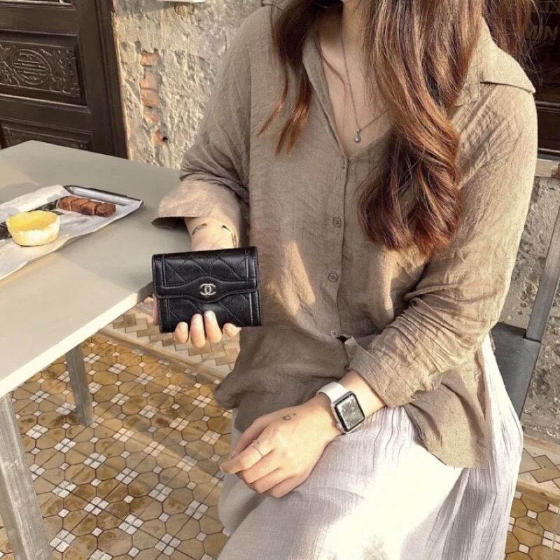 VÍ mini nữ ĐEO CHÉO nhiều ngăn da mềm logo dây xích thời trang túi xách nữ mini giá rẻ hàn quốc