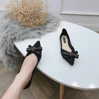 Giầy bệt nơ xích mũi nhọn siêu xinh