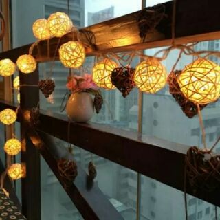 Đèn led cầu mây. Đèn trang trí noel. Đèn cầu