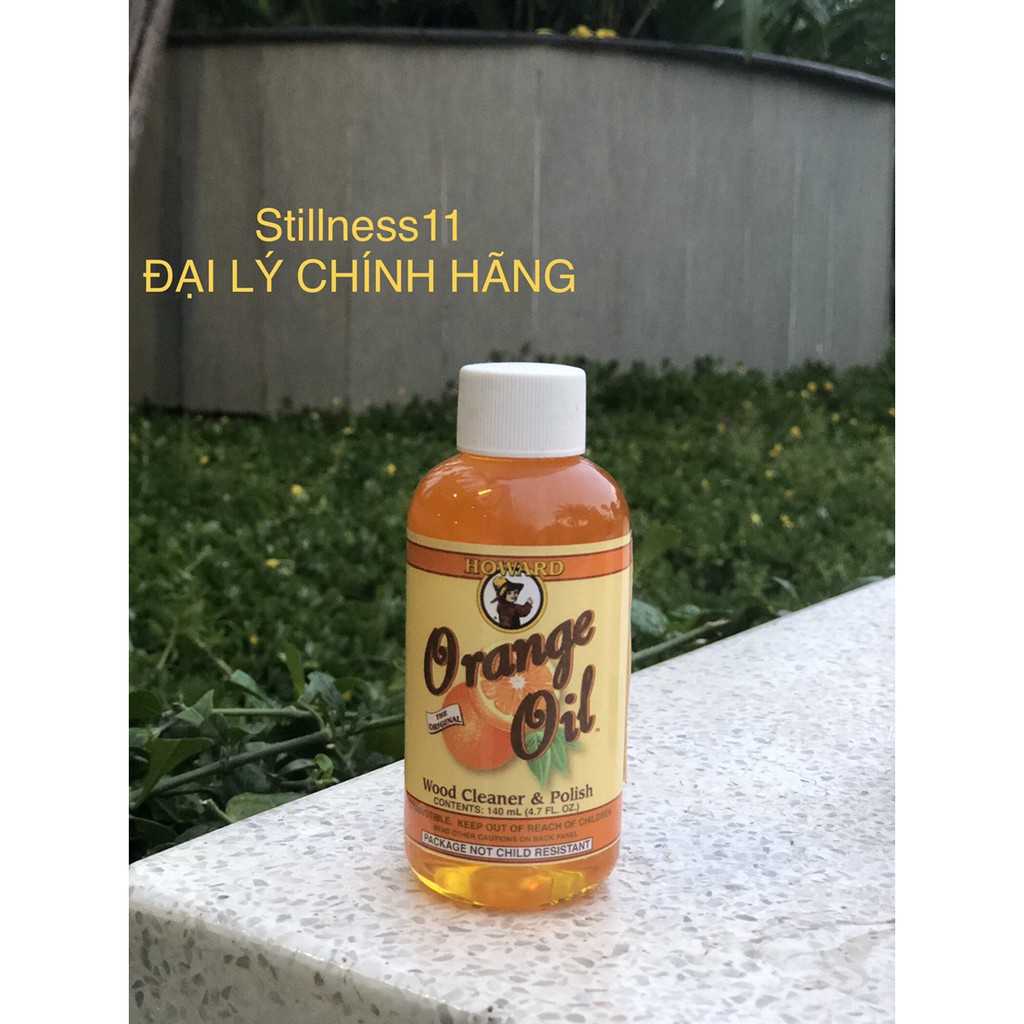 [Hàng Mỹ chính hãng]. Nước lau sạch bóng đồ gỗ nội ngoại thất, hương cam. Orange oil Howard. 140ml