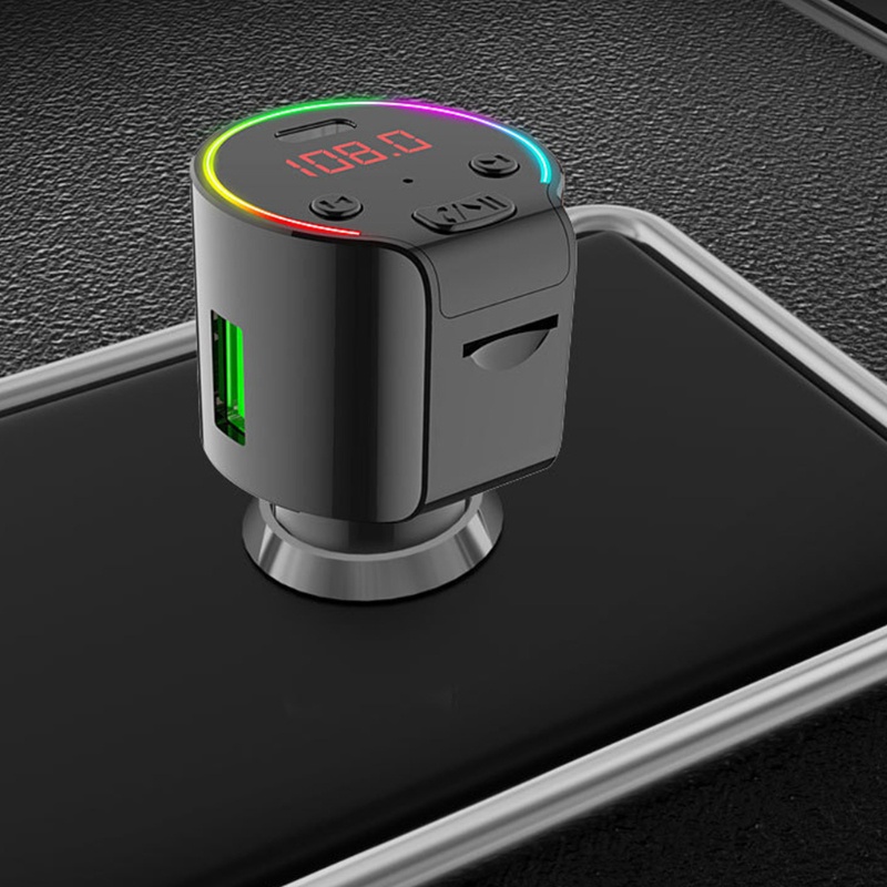 Thiết Bị Chơi Nhạc MP3 Kết Nối Bluetooth Có Đèn LED Nền Hỗ Trợ Gọi Rảnh Tay Chống Ồn Tiện Dụng Cho Xe Hơi