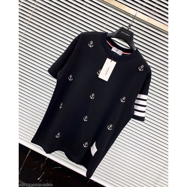 Áo Thom Browne cổ tròn Viền Tay Trắng Cao Cấp - Áo Phông Nam Thome Viền Cao Cấp