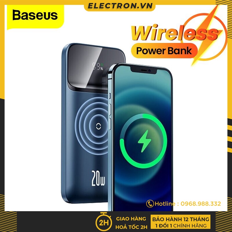 Pin dự phòng sạc nhanh không dây tích hợp nam châm Baseus Magnetic Wireless Quick Charging Power Bank