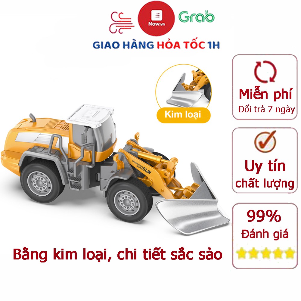 Đồ chơi mô hình xe ủi đầu ủi bằng kim loại nguyên khối, chi tiết sắc sảo (loại cao cấp)